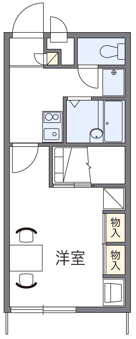 レオパレス医学部前(1K/1階)の間取り写真