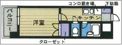 メゾンドリセ(1K/5階)の間取り写真