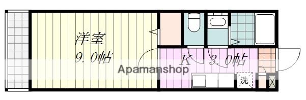 伊予鉄道横河原線 久米駅 徒歩5分 3階建 築18年(1K/3階)の間取り写真