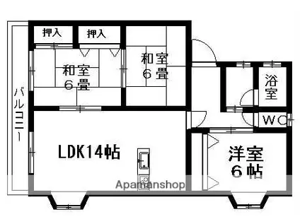 雅ハイツ(3LDK/2階)の間取り写真