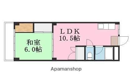 得松第二マンション(1LDK/5階)の間取り写真