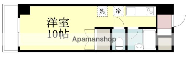 オクトワール松山土居田西館(ワンルーム/1階)の間取り写真