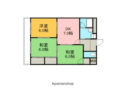 室町ハイツ(3DK/4階)の間取り写真