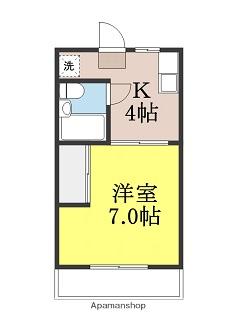 第1中須賀マンション(1DK/4階)の間取り写真
