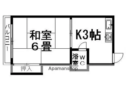 ハウス松本(1K/1階)の間取り写真