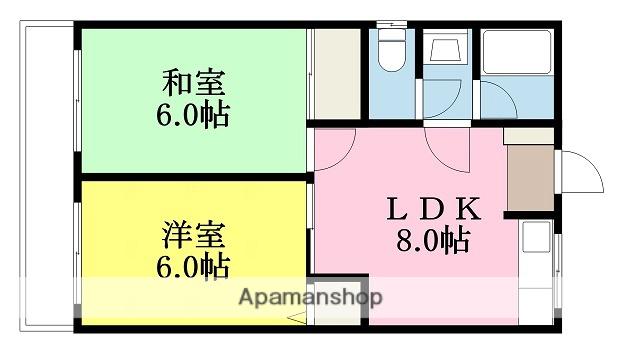 衣山第1マンション(2DK/3階)の間取り写真
