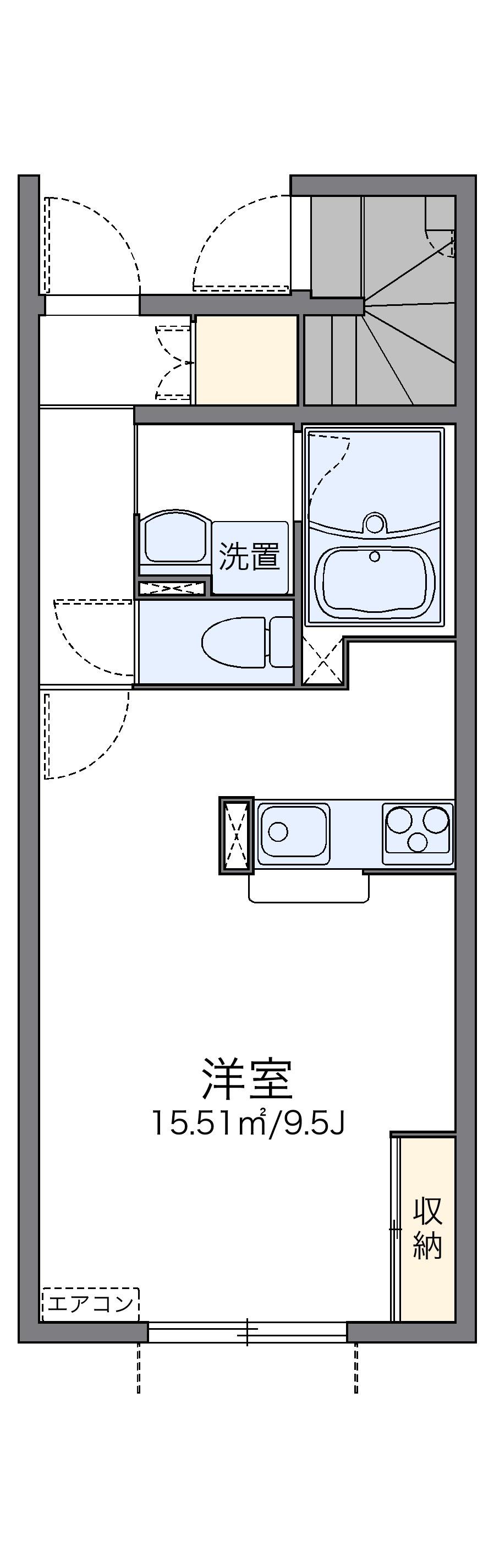 レオネクスト桜ツインA(1K/1階)の間取り写真