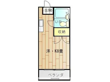 カーサジューロ(ワンルーム/1階)の間取り写真