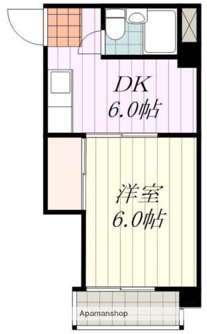 ブランノワール三番町(1DK/3階)の間取り写真