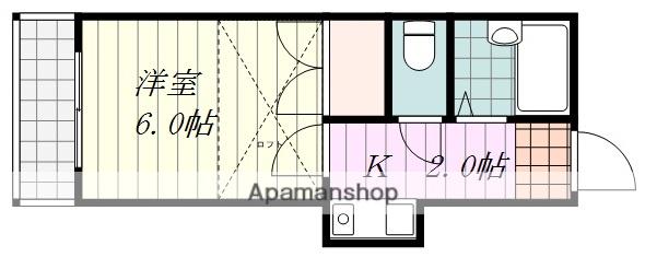 アクティブ清水町(1K/2階)の間取り写真