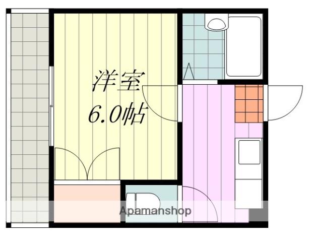 オックスフォードサーカス山越(1K/4階)の間取り写真