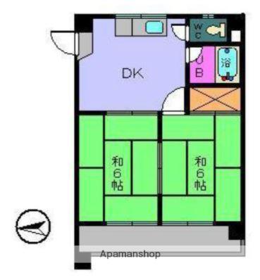 ハイツ清風(2DK/4階)の間取り写真