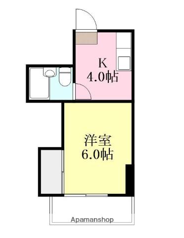 丸の内ハイツ(1K/4階)の間取り写真