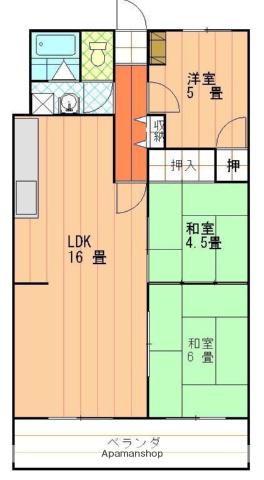 空港中央ビル(3LDK/2階)の間取り写真