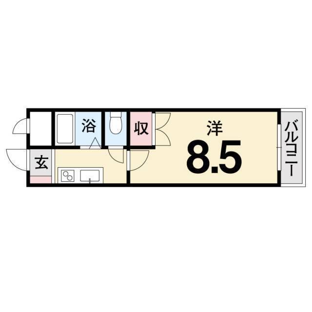 メゾン・ド・ファースト南久米(1K/4階)の間取り写真