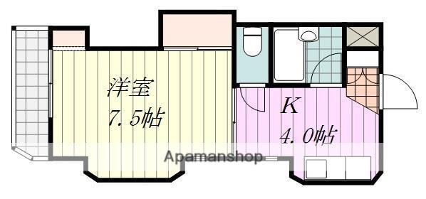 デコール余戸(1K/5階)の間取り写真