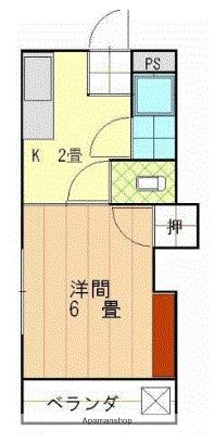 ハイツ中道後(1K/1階)の間取り写真