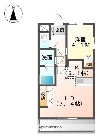 BAYSIDEエスポワール(1LDK/1階)の間取り写真