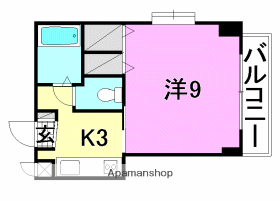 プレアール平和通(1K/4階)の間取り写真