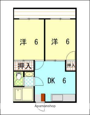 ラブレ吉藤(2DK/1階)の間取り写真