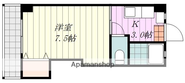 コーポふるさと(1K/2階)の間取り写真