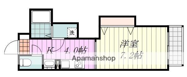 グランシェル若草町(1K/1階)の間取り写真