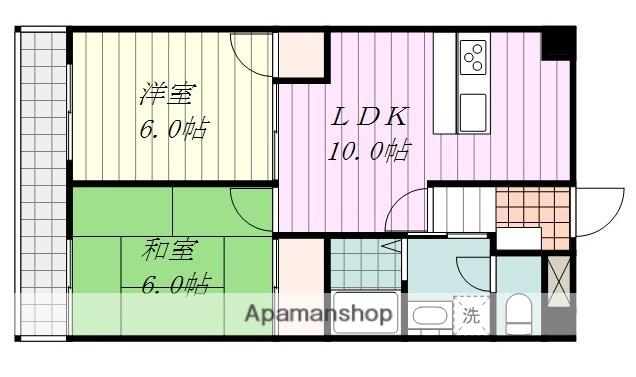 グラン・アール山越(2LDK/6階)の間取り写真