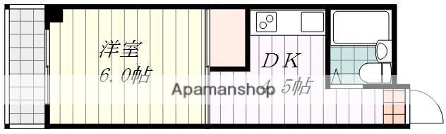 カーサ越智(1DK/3階)の間取り写真