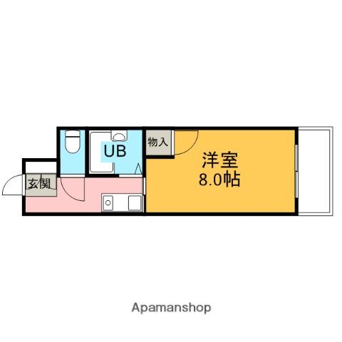 ヴァンテアン清水(1K/4階)の間取り写真