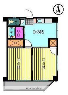 グリーンコート(2DK/3階)の間取り写真