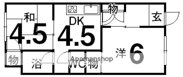 藤田第二アパート(2DK/2階)の間取り写真