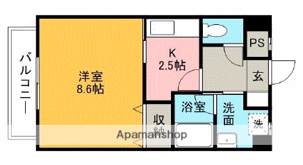ロイヤルビラ南小坂(1K/7階)の間取り写真