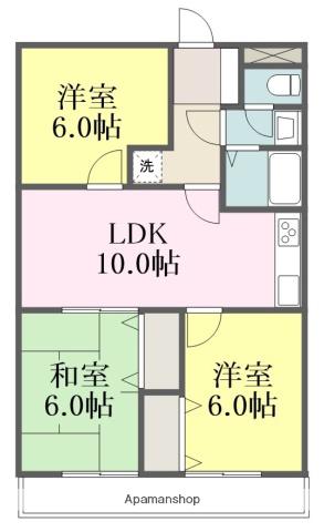 メゾンM-1(3LDK/3階)の間取り写真