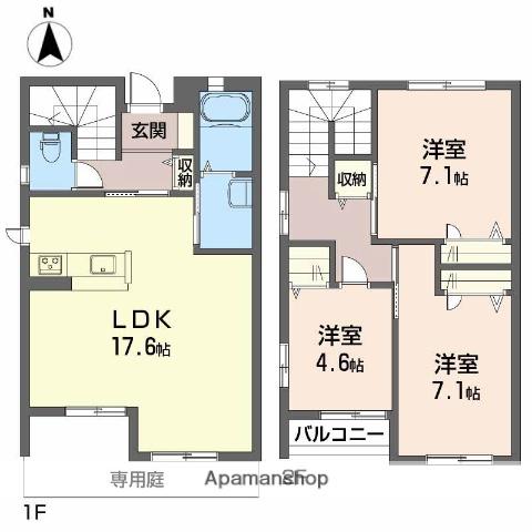 サウス・ヴィエントA棟(3LDK/1階)の間取り写真