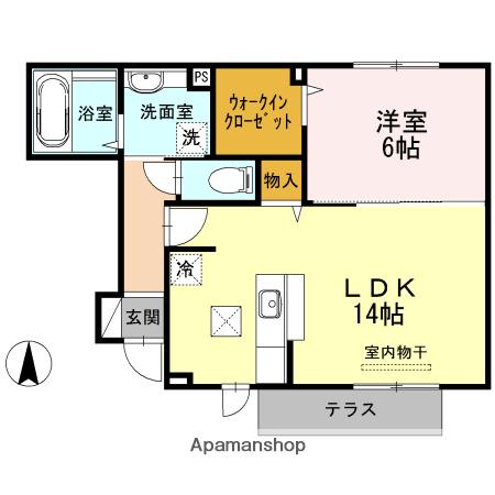 パルハイブリッジⅡ(1LDK/1階)の間取り写真