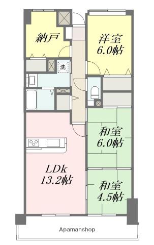 プラーナ南松山(3SLDK/8階)の間取り写真