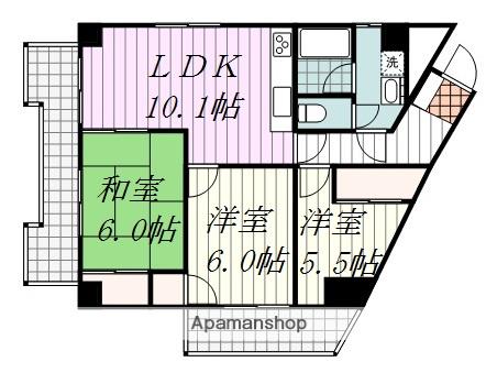 チュリス松山(3LDK/7階)の間取り写真