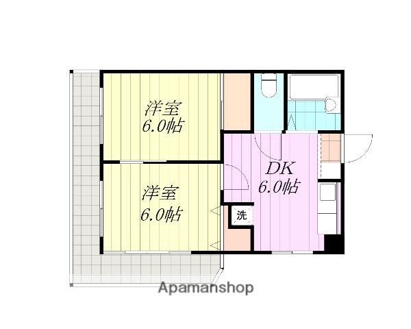 アーバンヒルズ土居田(2DK/4階)の間取り写真