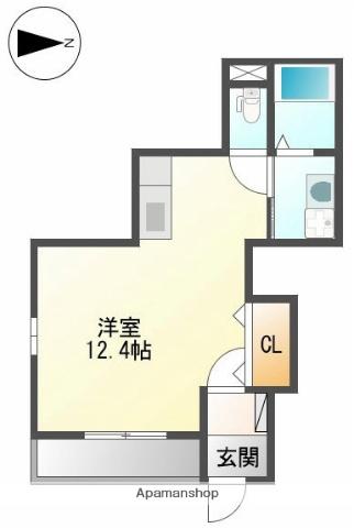 グランディールN(1K/1階)の間取り写真