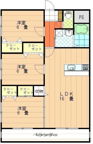 グランド・メゾン(3LDK/1階)の間取り写真