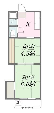 コーポ椿(2K/2階)の間取り写真