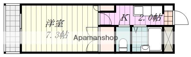 グランデュア中村(1K/2階)の間取り写真