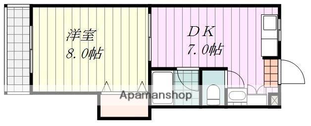 グリーンハイム(1DK/5階)の間取り写真