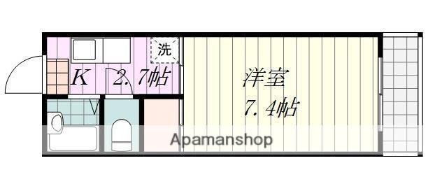 オクトワール松山土居田東館(1K/4階)の間取り写真