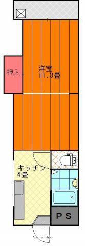 第7みのりハイツ愛光(1K/3階)の間取り写真