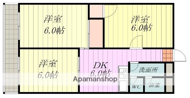 フロレゾン(3DK/3階)の間取り写真