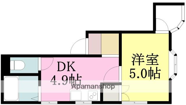 富士第6ビル(1DK/4階)の間取り写真