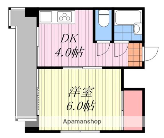 メゾンドSACHI(1DK/4階)の間取り写真