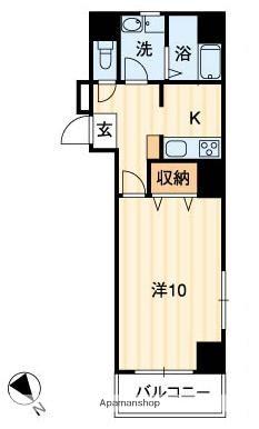 RINCHNARNO N プラス(1K/6階)の間取り写真