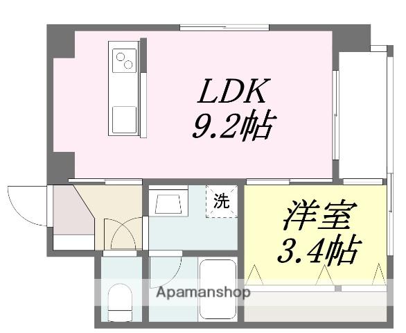 パミドール(1LDK/2階)の間取り写真